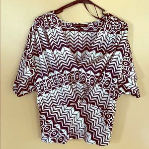 Black and White silky blouse